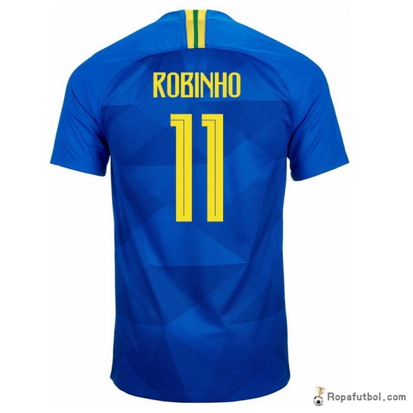 Camiseta Brasil Replica Segunda Ropa Robinho 2018 Azul